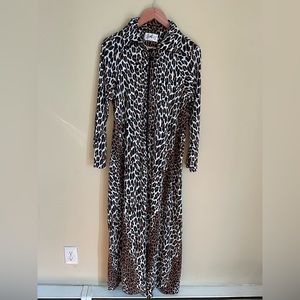 Leopard zip house dress